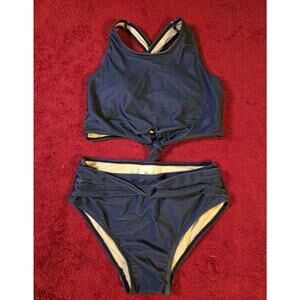 NWOT Girls Two-Piece NAVY Swimsuit Size 160/US Girls 14